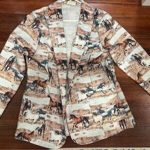 Equestrian Print Women's Blazer